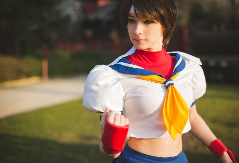 Sakura kasugano косплей