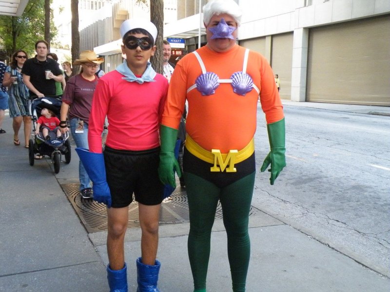 Mermaid man and barnacle boy costume