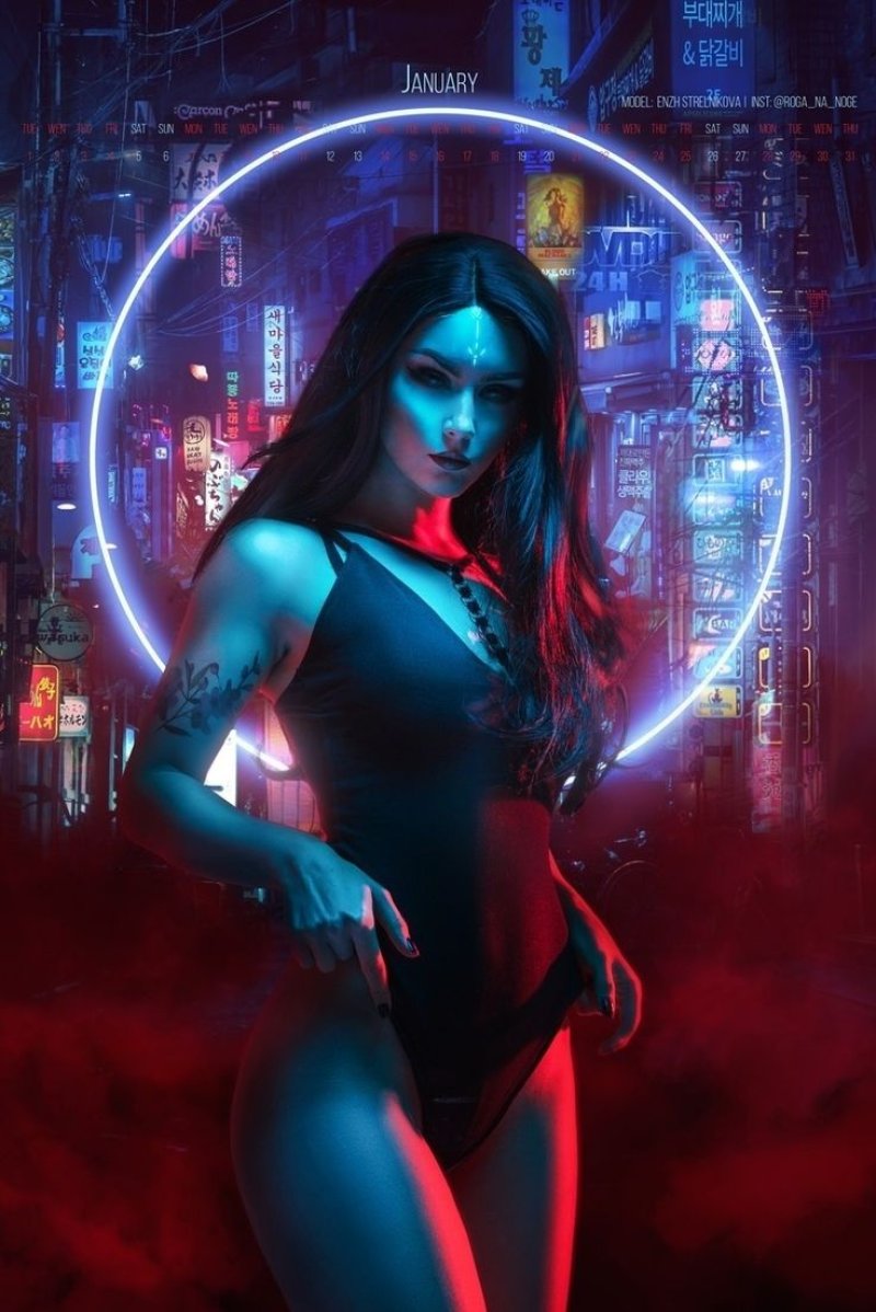 Cyberpunk 2077 неоновые ведьмы